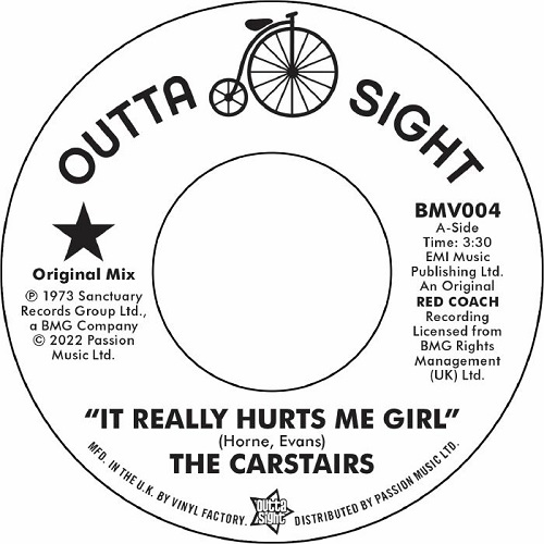 CARSTAIRS / IT REALLY HURTS ME GIRL / TOM MOULTON REMIX  (7")