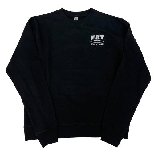 FAT WRECK CHORDS OFFICIAL GOODS / M/BLACK CREW NECK FAT EMBROIDERED LOGO SWEATSHIRT