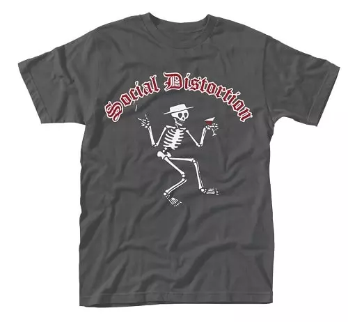SOCIAL DISTORTION / ソーシャル・ディストーション / SKELLY LOGO GREY T-SHIRT LARGE