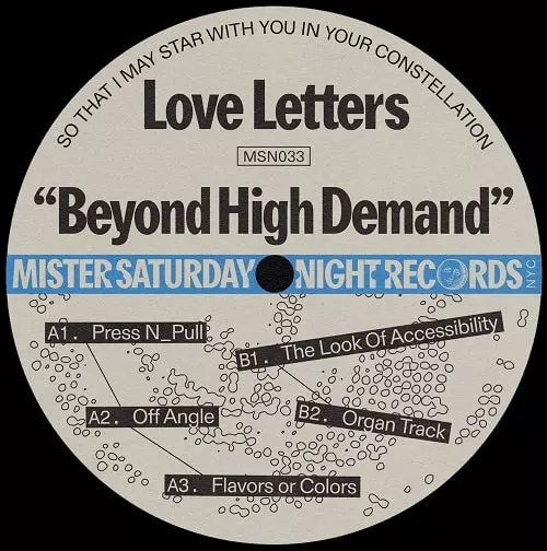 LOVE LETTERS / BEYOND HIGH DEMAND