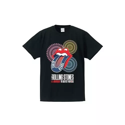 ストーンズ花火 Tシャツ(モノクロ)ブラック M/ROLLING STONES