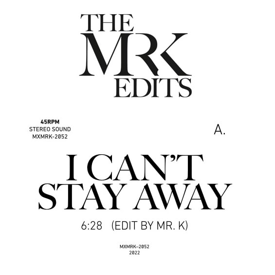 MR.K (DANNY KRIVIT) / ミスター・ケー / I CAN'T STAY AWAY/HIT & RUN