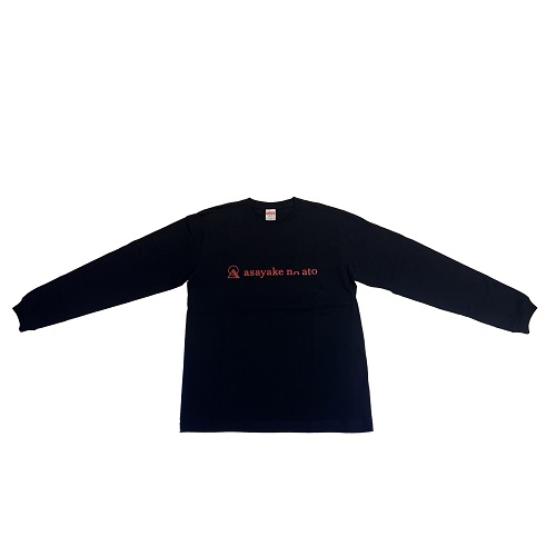 asayake no ato / LOGO Long sleeve T-shirts Black (M)