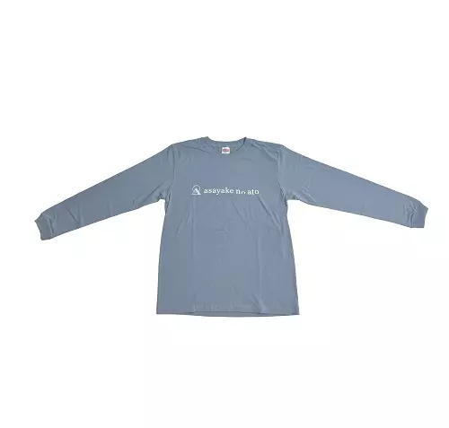 asayake no ato / LOGO Long sleeve T-shirts Acid Blue (M)