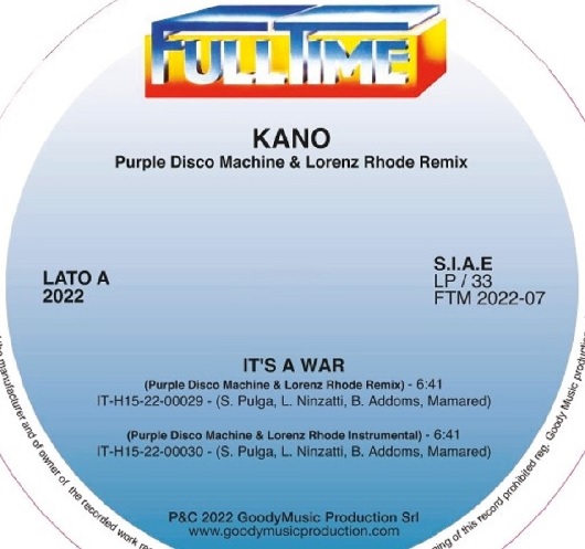 KANO / カノ / IT'S A WAR (PURPLE DISCO MACHINE & LORENZ RHODE REMIX) (12")