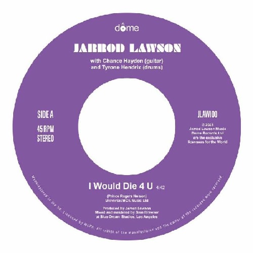 JARROD LAWSON / ジャロッド・ローソン / I WOULD DIE 4 U / FOOTSTEPS IN THE DARK (7")
