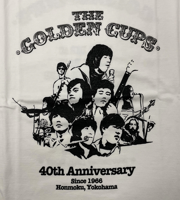 THE GOLDEN CUPS / ザ・ゴールデン・カップス / Tシャツ(40周年/白/G-Sサイズ)