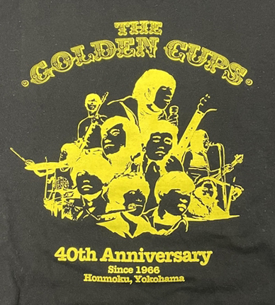THE GOLDEN CUPS / ザ・ゴールデン・カップス / Tシャツ(40周年/黒/G-Sサイズ)