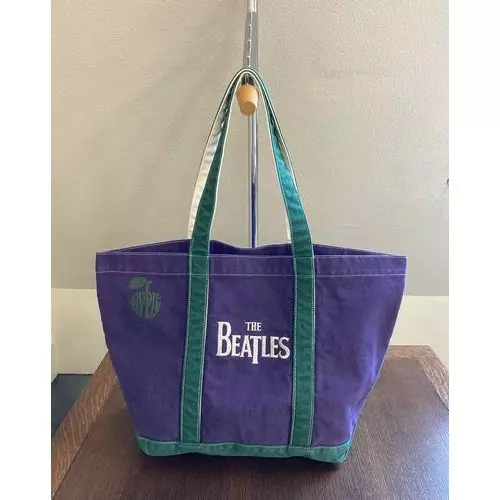 BEATLES / ビートルズ / APPLE LOGO EMBROIDERY CANVAS TOTEBAG (PURPLE BLUE/DRAK GREEN)