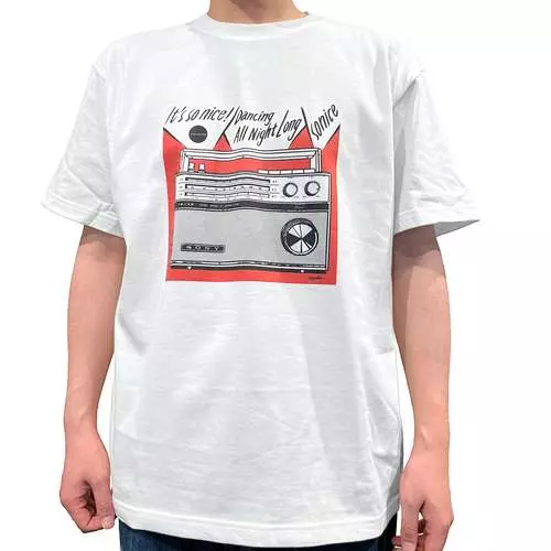 so nice × 江口寿史 / IT'S SO NICE !/DANCING ALL NIGHT LONG Tシャツ (ボディ:ホワイト/イラスト:レッド/Lサイズ)