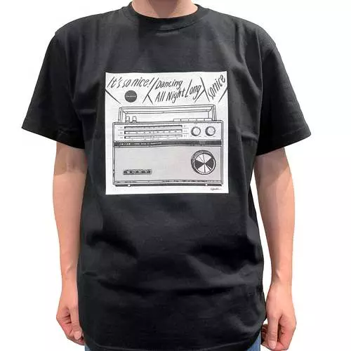 so nice × 江口寿史 / IT'S SO NICE !/DANCING ALL NIGHT LONG Tシャツ (ボディ:ブラック/イラスト:ホワイト/Mサイズ)