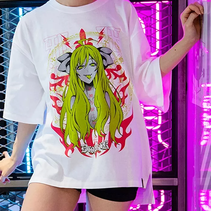 XL / BLACK 邪神ちゃんドロップキック【花園 ゆりね】Tシャツ/AKIBA