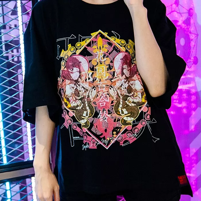 L / BLACK 邪神ちゃんドロップキック【花園 ゆりね】Tシャツ/AKIBA