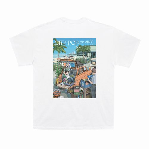 毛塚 了一郎 / CITY POP ON VINYL2023 OFFICIAL Tシャツ(ホワイト) [M]