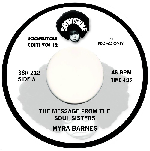 MYRA BARNES / BARBARA GWEN / THE MESSAGE FROM THE SOUL SISTERS / RIGHT ON  ( TO THE STREET CALLED LOVE ) (7")