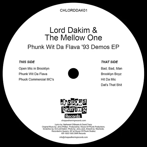 LORD DAKIM & THE MELLOW ONE / PHUNK WIT DA FLAVA '93 DEMOS EP 12'