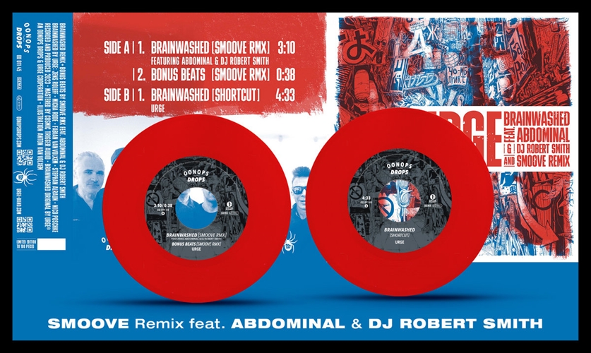 URGE FEAT. ABDOMINAL & DJ ROBERT SMITH / BRAINWASHED 7" (RED VINYL)