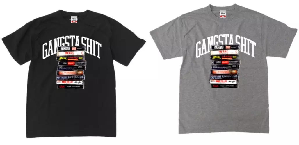 EAZY-E / STILLAS "GANGSTA SHIT"T-SHIRT (BLACK L)