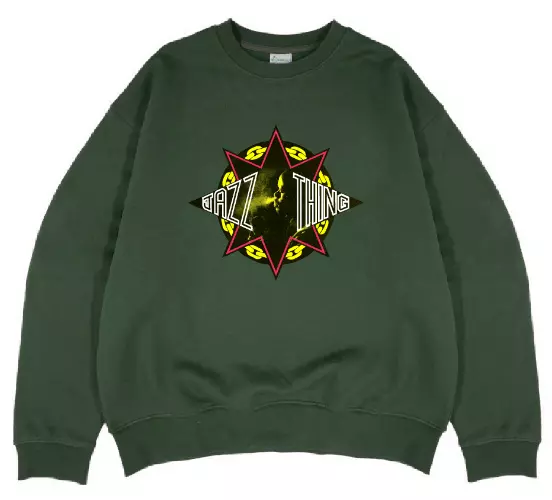 GANG STARR / STILLAS "JAZZ THING CREWNECK SHIRT (ARMY GREEN M)