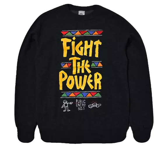 PUBLIC ENEMY / パブリック・エナミー / STILLAS "FIGHT THE POWER"CREWNECK SHIRT (BLACK M)
