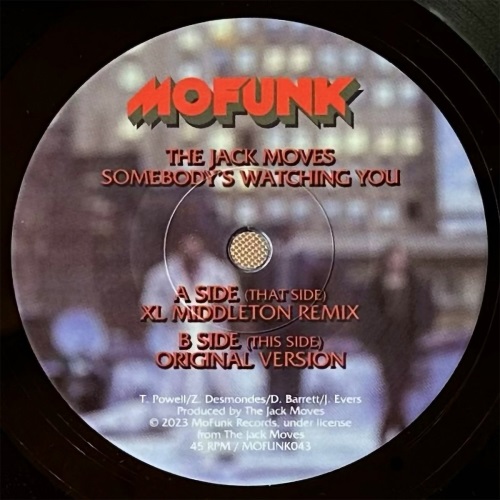 JACK MOVES / ジャック・ムーヴス / SOMEBODY'S WATCHING YOU (XL MIDDLETON REMIX) (7")