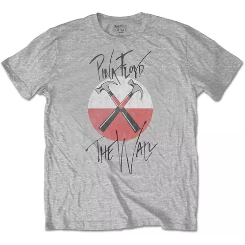 THE WALL FADED HAMMERS LOGO / T-SHIRT / SIZE:S/PINK FLOYD