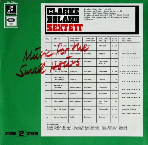 KENNY CLARKE & FRANCY BOLAND / ケニー・クラーク&フランシー・ボーラン / MUSIC FOR THE SMALL HOURSMUSIC FOR THE SMALL HOURS / ミュージック・フォー・ザ・スモール・アワーズ(LP)