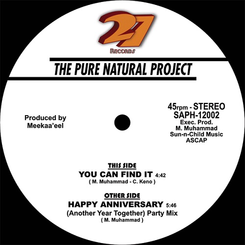 PURE NATURAL PROJECT / HAPPY ANNIVERSARY / YOU CAN FIND IT (12")