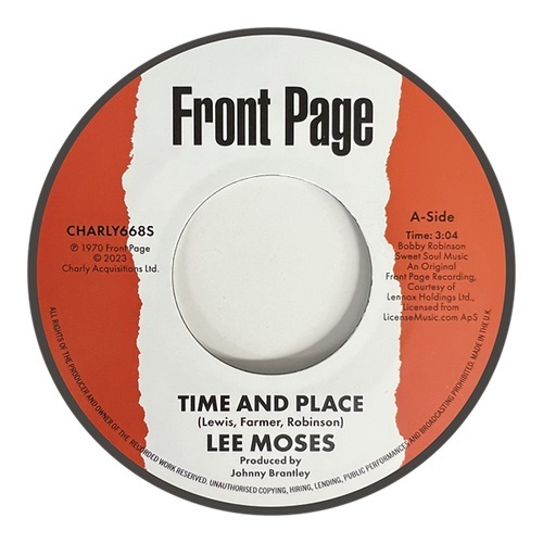 LEE MOSES / リー・モーゼス / TIME & PLACE / I CAN'T TAKE NO CHANCES (7")