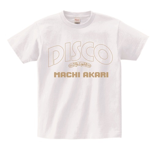 AKARI MACHI / 町あかり / MACHI AKARI/DISCO Tシャツ (白/Mサイズ)