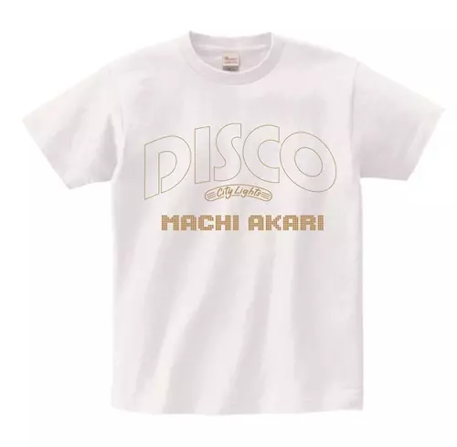 AKARI MACHI / 町あかり / MACHI AKARI/DISCO Tシャツ (白/Mサイズ)