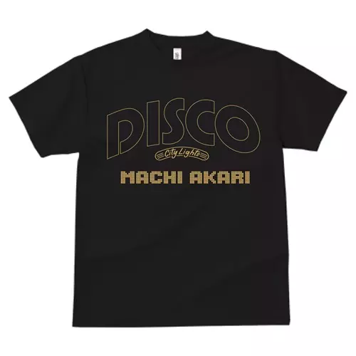 AKARI MACHI / 町あかり / MACHI AKARI/DISCO Tシャツ (黒/Lサイズ)