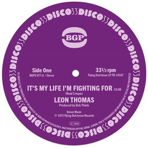LEON THOMAS / レオン・トーマス / IT'S MY LIFE I'M FIGHTING FOR / SHAPE YOUR MIND TO DIE (7")
