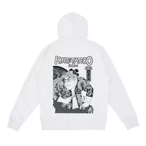 KING OF TATTOO 2024 / L/白/パーカー(バックプリント付き)