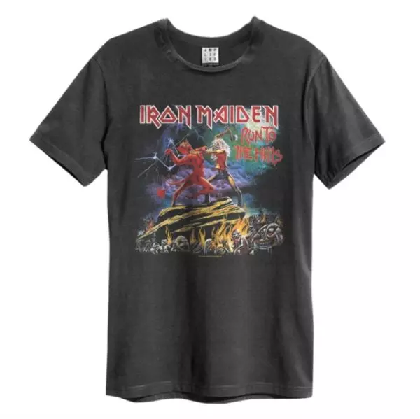 IRON MAIDEN / アイアン・メイデン / RUN TO THE HILLS AMPLIFIED VINTAGE CHARCOAL X LARGE T SHIRT
