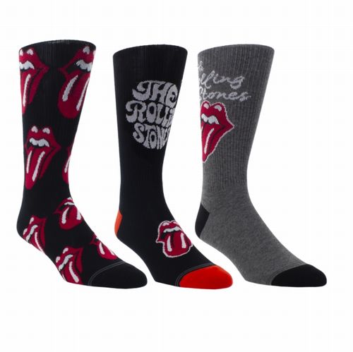 ROLLING STONES / ローリング・ストーンズ / ROLLING STONES ASSORTED CREW SOCKS 3 PACK (ONE SIZE)