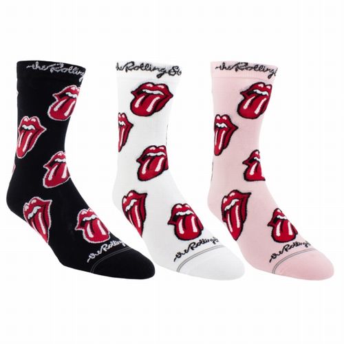 ROLLING STONES / ローリング・ストーンズ / ROLLING STONES WOMEN'S ASSORTED CREW SOCKS 3 PACK (ONE SIZE)