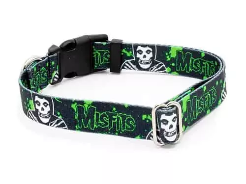 MISFITS / ミスフィッツ / SPLATTER 1" DOG COLLAR - GREEN (M)