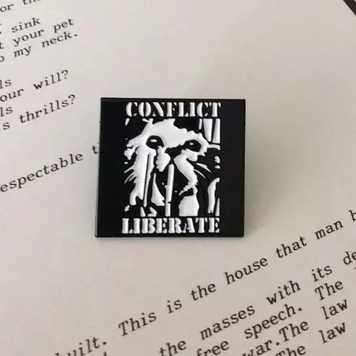 CONFLICT / コンフリクト / CONFLICT SQUARE ENAMEL PIN (LIBERATE)