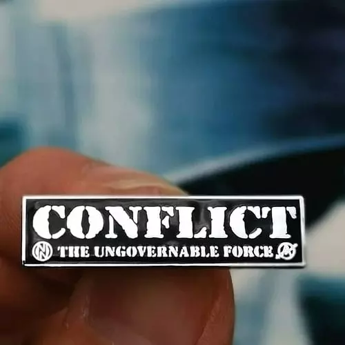 CONFLICT / コンフリクト / CONFLICT SQUARE ENAMEL PIN (THE UNCOVERNABLE FORCE)