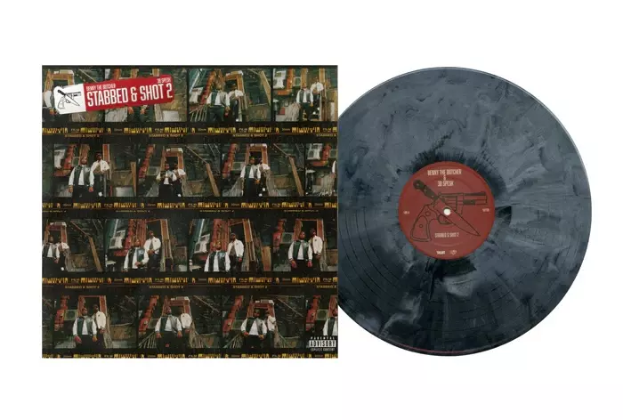 STABBED & SHOT 2 (LP) - CLEAR WITH RED & BLACK SWIRL COLORED