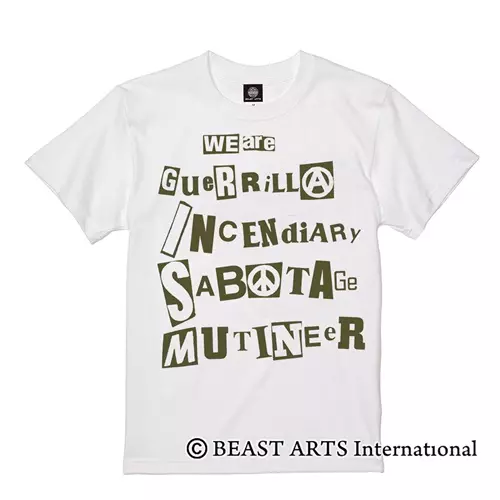 XL/WHT/GUERRILLA INCENDIARY T SHIRT/G.I.S.M.｜PUNK｜ディスク