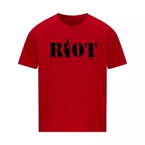 UR / アンダーグラウンド・レジスタンス / UR 'RIOT' T-SHIRT RED ON BLACK (L SIZE)