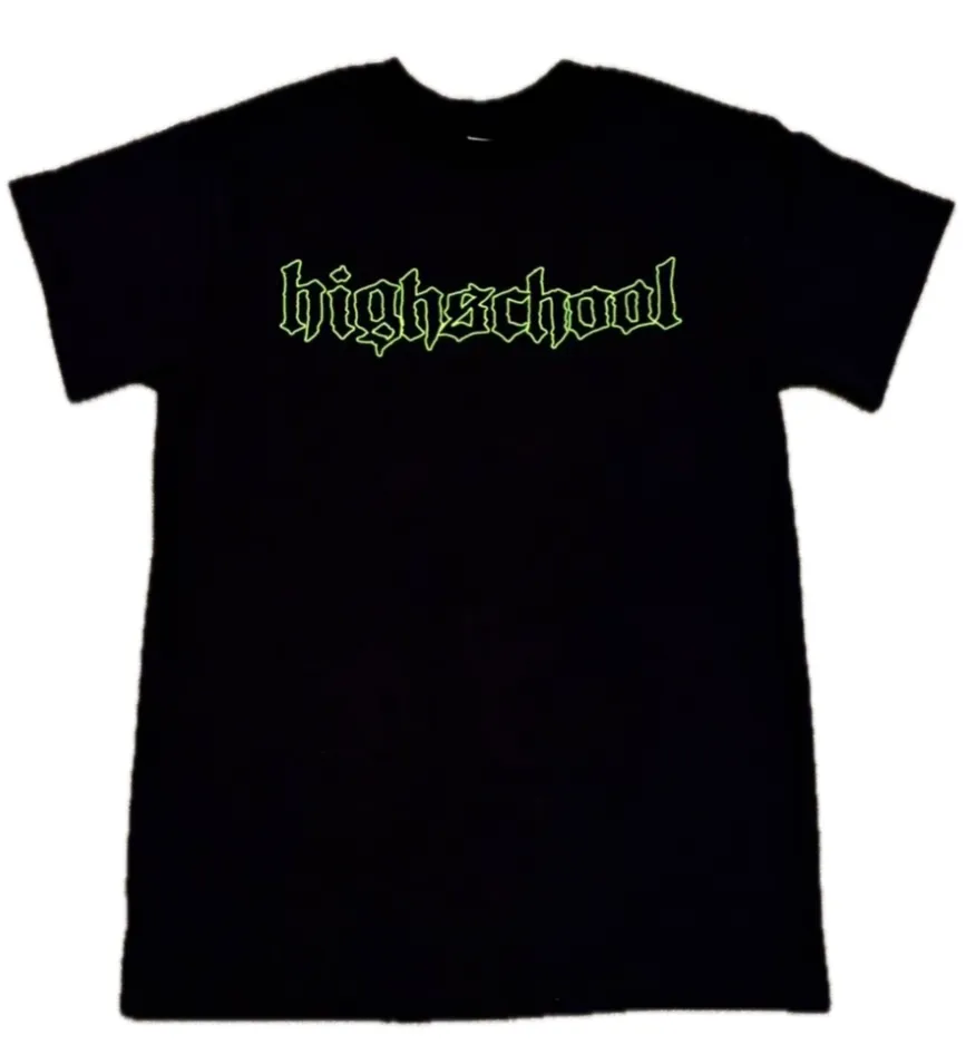 HIGHSCHOOL / HIGHSCHOOL Tシャツ XLサイズ (蛍光グリーンロゴ)