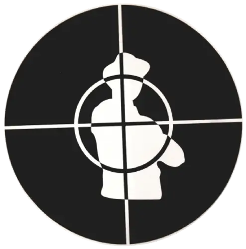 PUBLIC ENEMY / パブリック・エナミー / Crosshairs (White On Black) - Single Slipmat