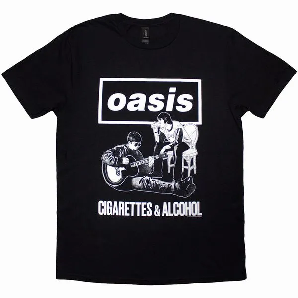 OASIS / オアシス / CIGARETTES & ALCOHOL ILLUSTRATION MONO (BLACK)(S)