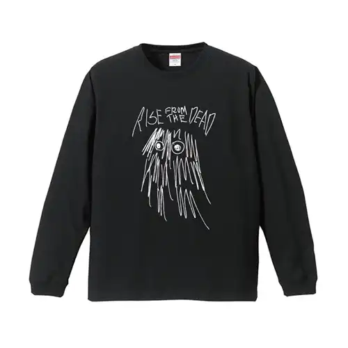 RISE FROM THE DEAD / XXL/BLACK/HAIR ZONBIE Long T-shirt