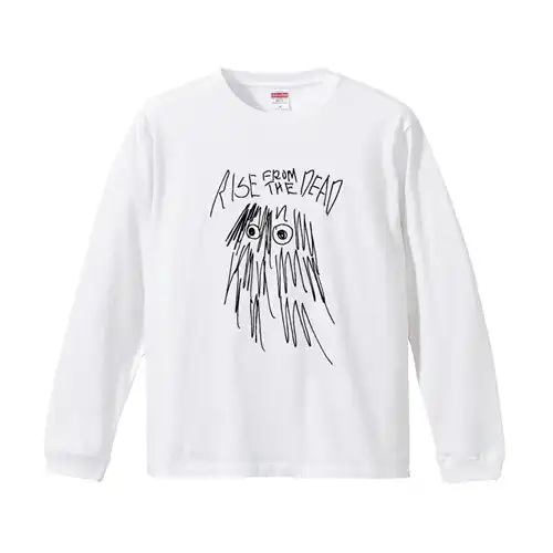 RISE FROM THE DEAD / XL/WHITE/HAIR ZONBIE Long T-shirt