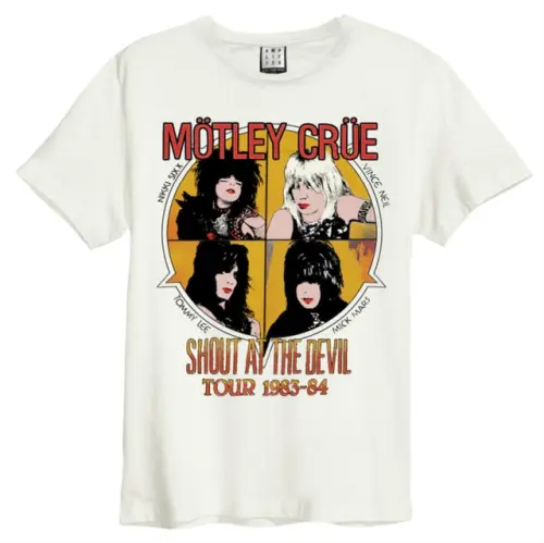 MOTLEY CRUE / モトリー・クルー / SHOUT AT THE DEVIL AMPLIFIED VINTAGE WHITE LARGE T SHIRT