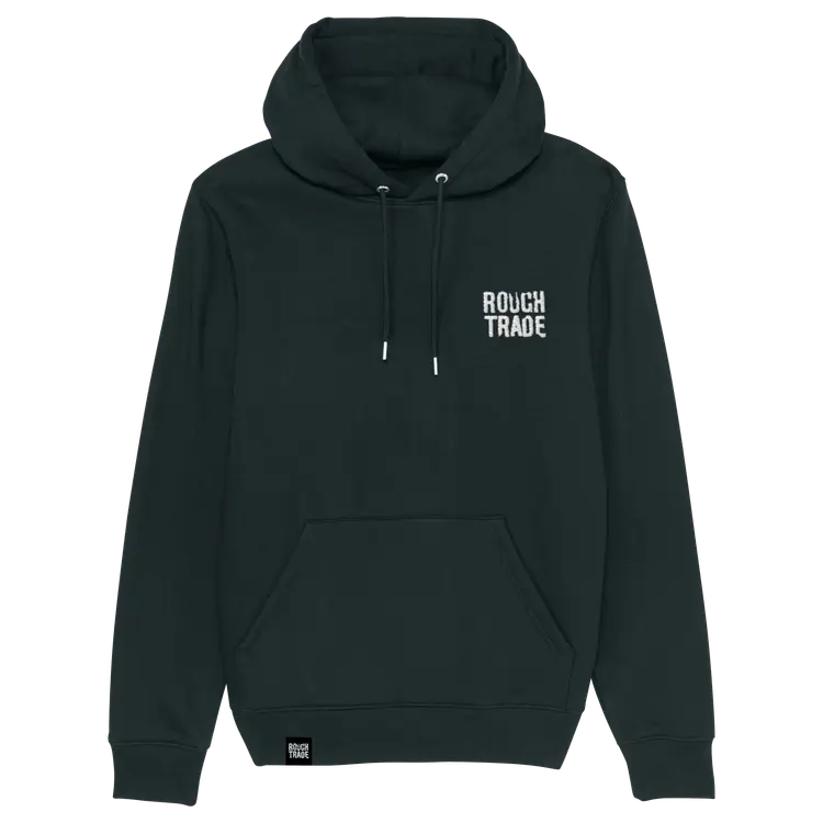 ROUGH TRADE (LABEL) / ラフ・トレード / BRICK LANE EMBROIDERED HOODED SWEATSHIRT (L) - BLACK